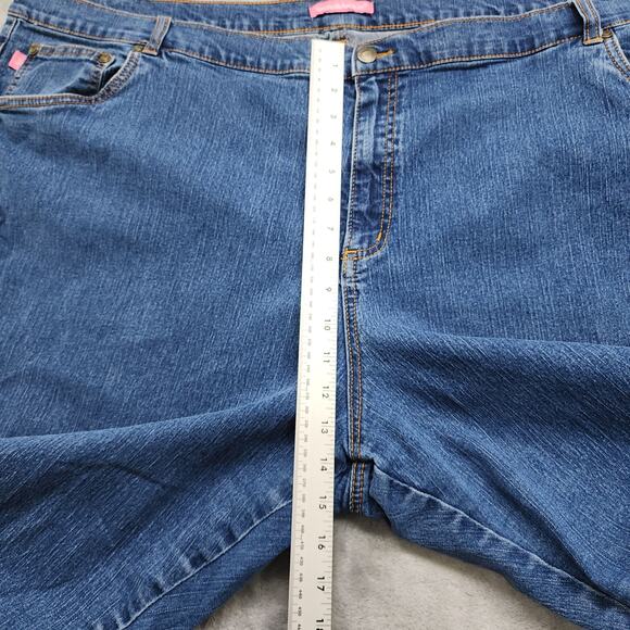 Woman Within Jeans Womans 30W Blue Perfect Relaxed Bootcut Stretch Cotton Denim - Picture 10 of 13